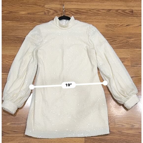 ALEXIS  Alyna Cream Sequin mini party Dress in size M - Picture 9 of 15